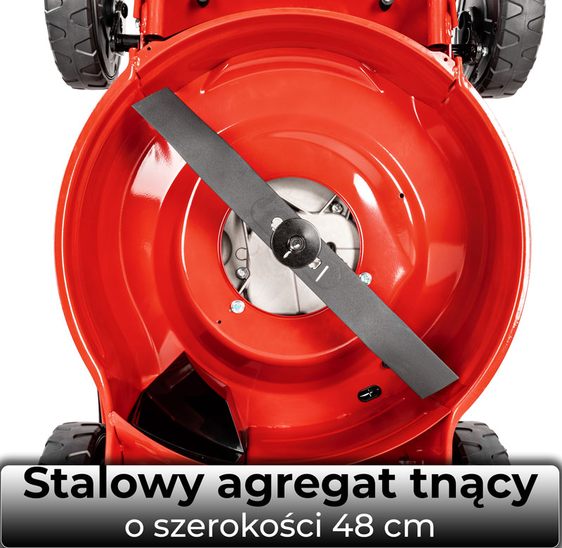 Agregat o szerokości 48 cm w kosiarce Cedrus KS48